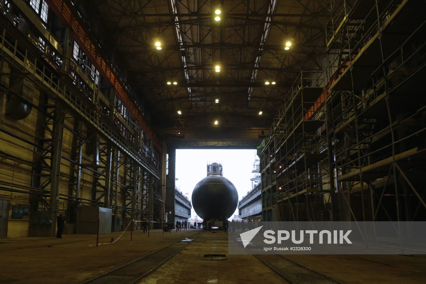 Launching of Novorossiysk submarine in St. Petersburg