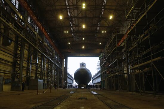 Launching of Novorossiysk submarine in St. Petersburg