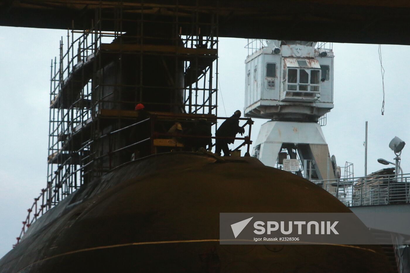 Launching of Novorossiysk submarine in St. Petersburg