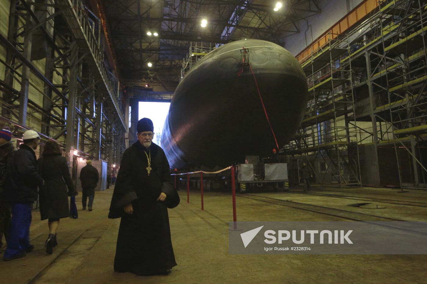 Launching of Novorossiysk submarine in St. Petersburg