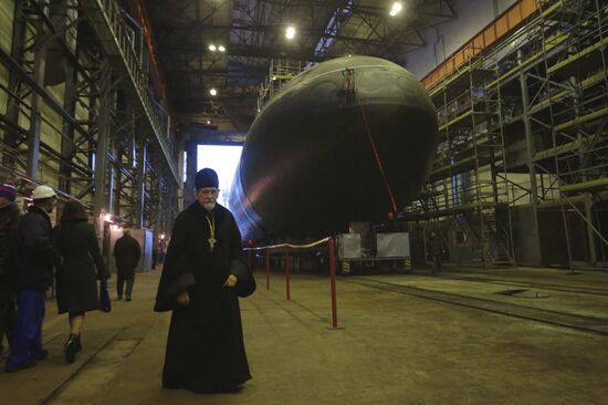 Launching of Novorossiysk submarine in St. Petersburg