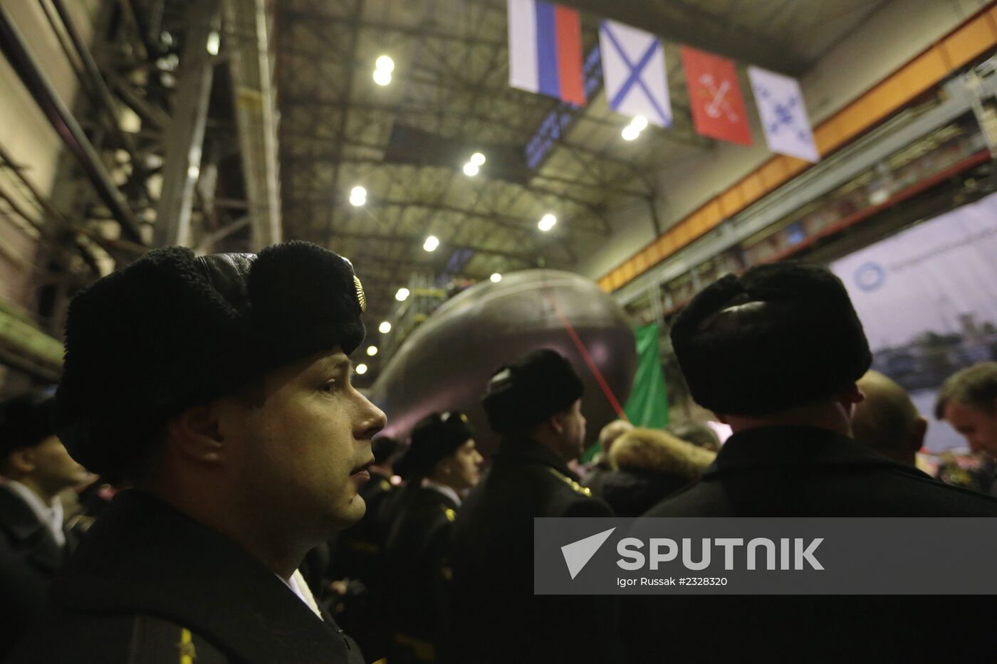 Launching of Novorossiysk submarine in St. Petersburg