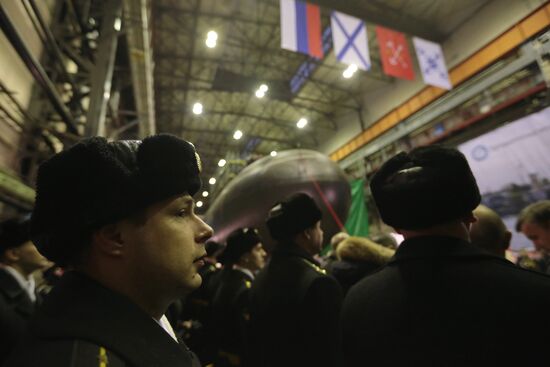 Launching of Novorossiysk submarine in St. Petersburg