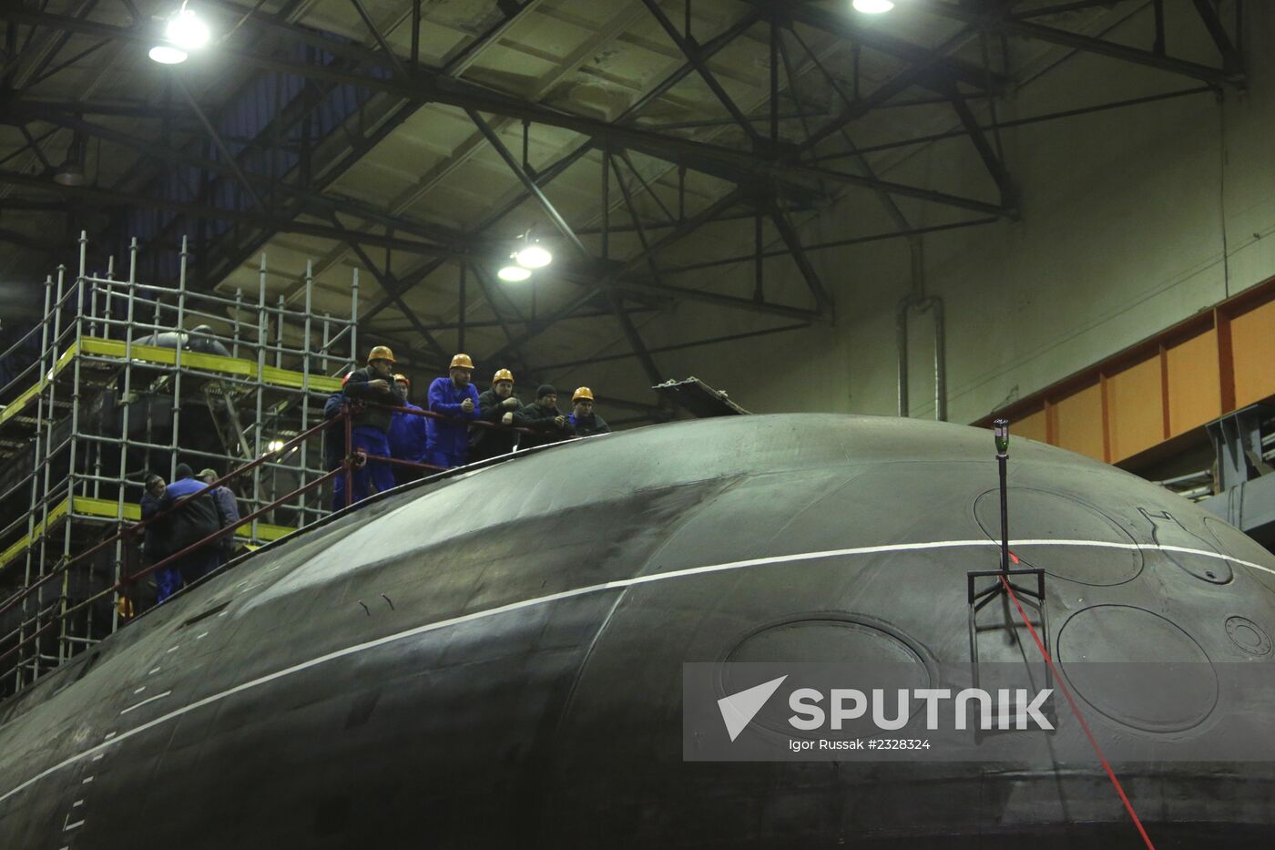 Launching of Novorossiysk submarine in St. Petersburg