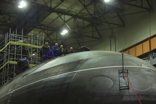 Launching of Novorossiysk submarine in St. Petersburg