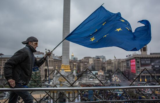 Rally to support Ukraine's integration with Europe on Independence Square, Kiev