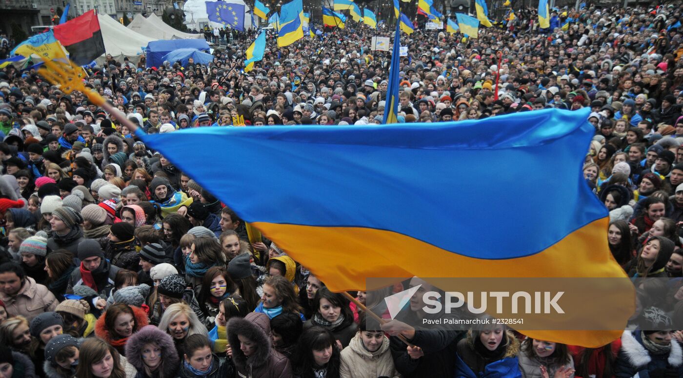 Rally in Lviv to support Ukraine's integration with Europe