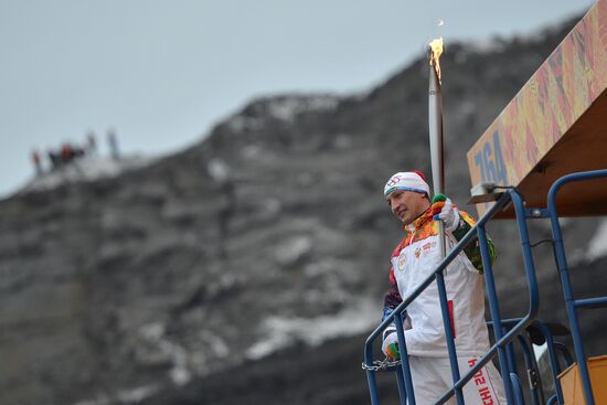 Olympic Torch Relay. Kedrovsky Coal Mine