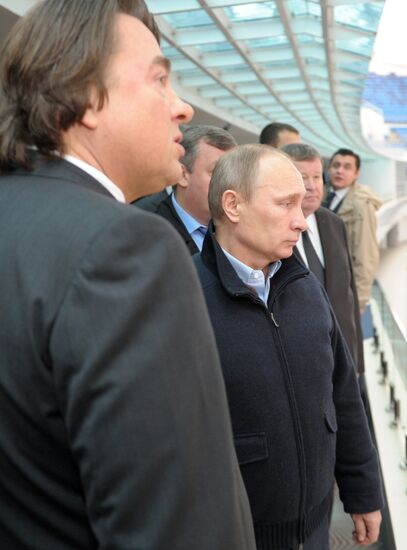 Vladimir Putin inspects Olympic facilities in Sochi