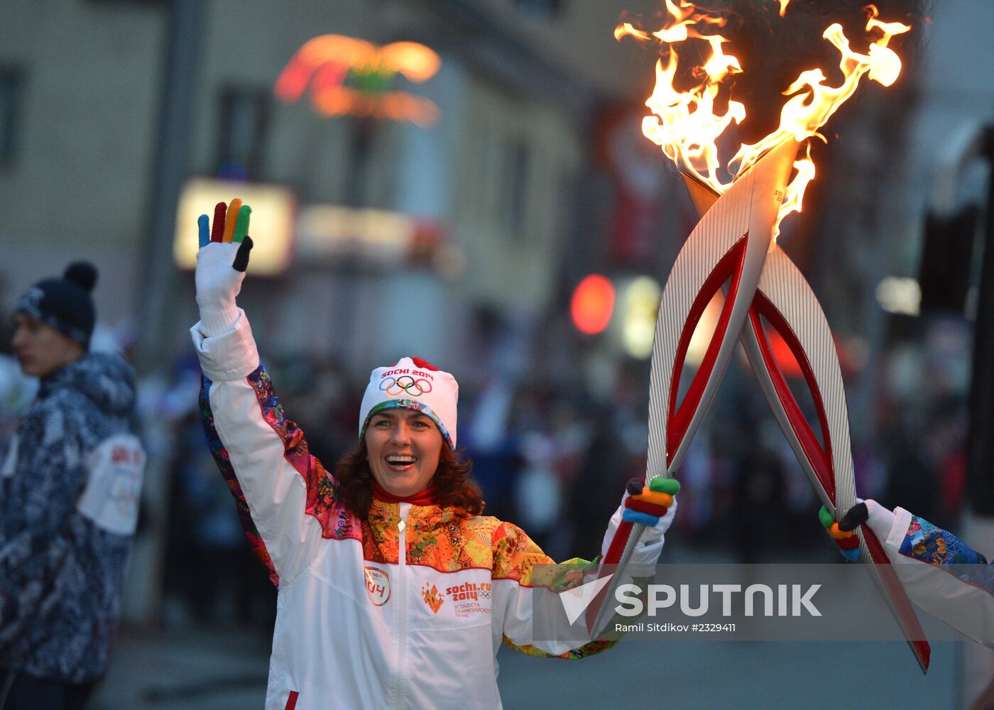 Olympic torch relay. Kemerovo