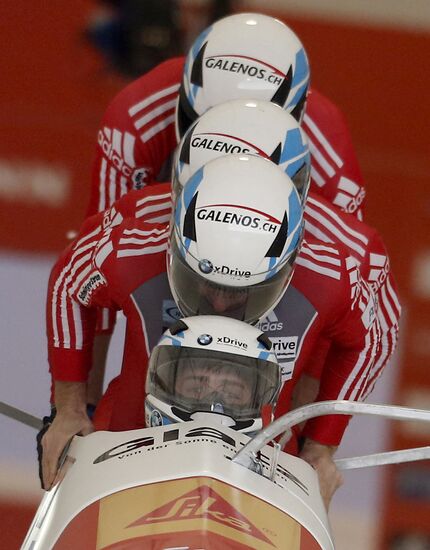 Bobsled. 1st stage of World Cup. Four-man event
