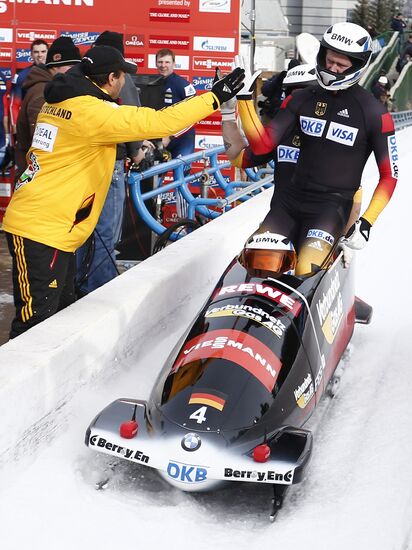 Bobsled. 1st stage of World Cup. Four-man event
