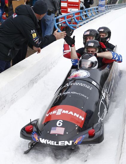 Bobsled. 1st stage of World Cup. Four-man event
