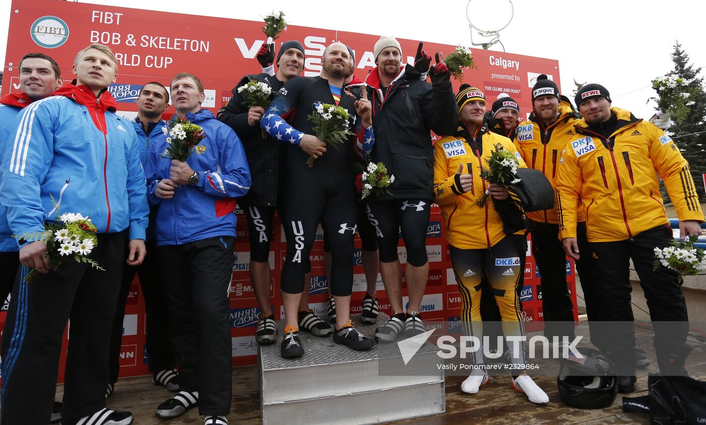 Bobsled. 1st stage of World Cup. Four-man event