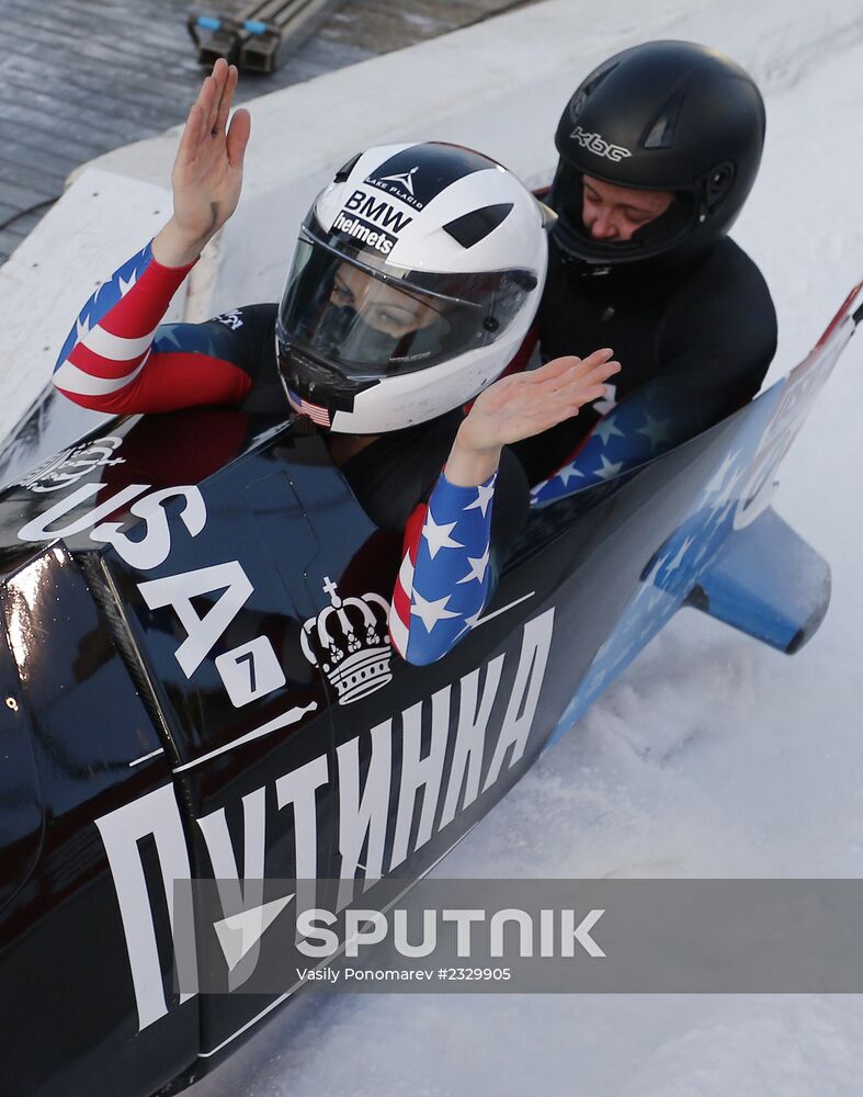 Bobsled. 1st stage of World Cup. Women. Pairs