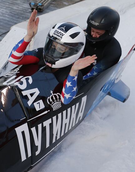 Bobsled. 1st stage of World Cup. Women. Pairs