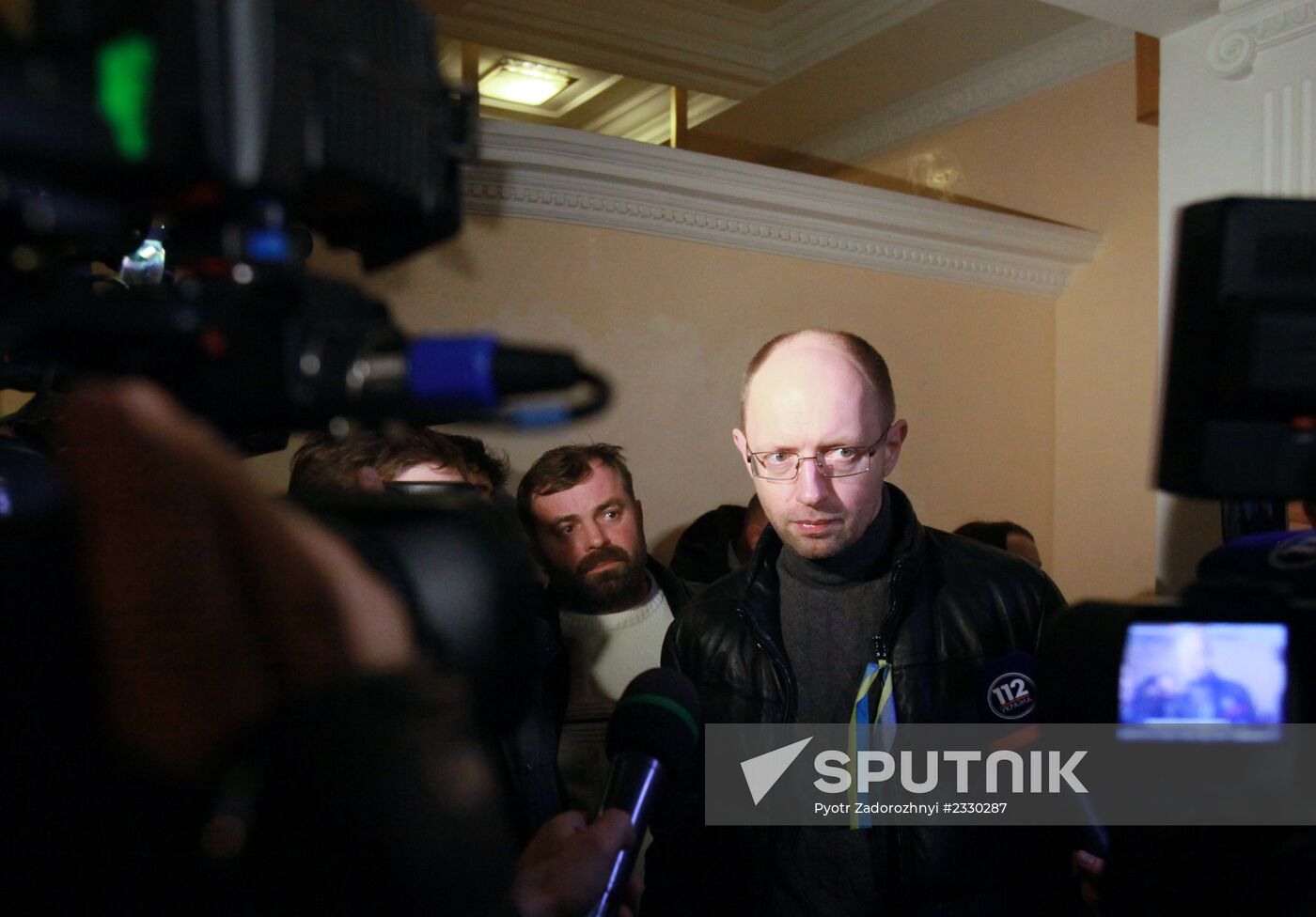 Press conference of opposition leaders V.Klitschko, A.Yatsenyuk and O.Tyagnibok