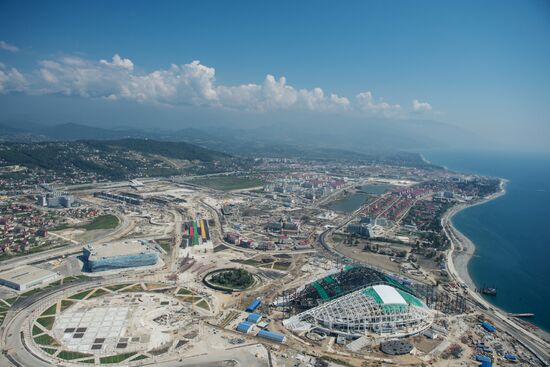 Bird's-eye view of Sochi's Olympic Park