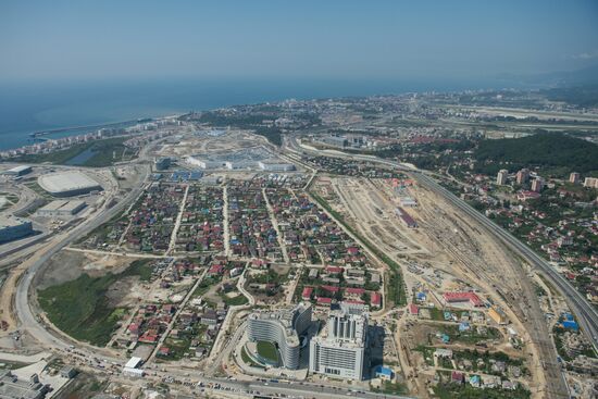 Bird's-eye view of Sochi's Olympic Park