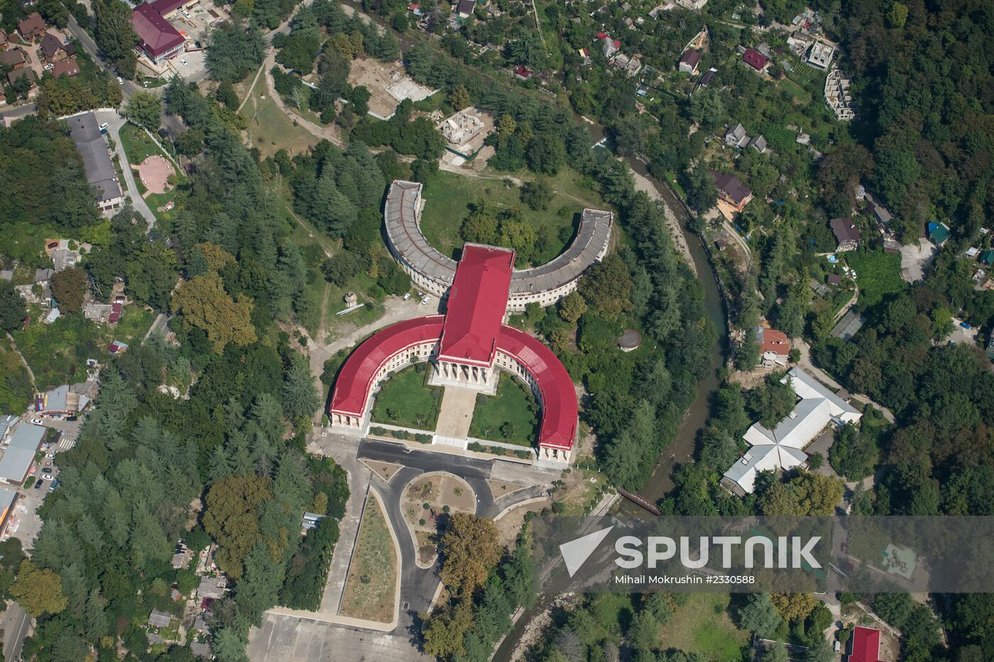 Bird's eye view of Olympic Park in Sochi
