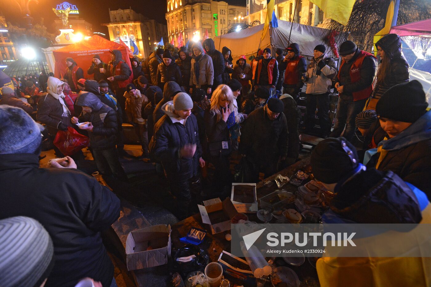 Supporters of Ukraine's EU integration rally in Kiev