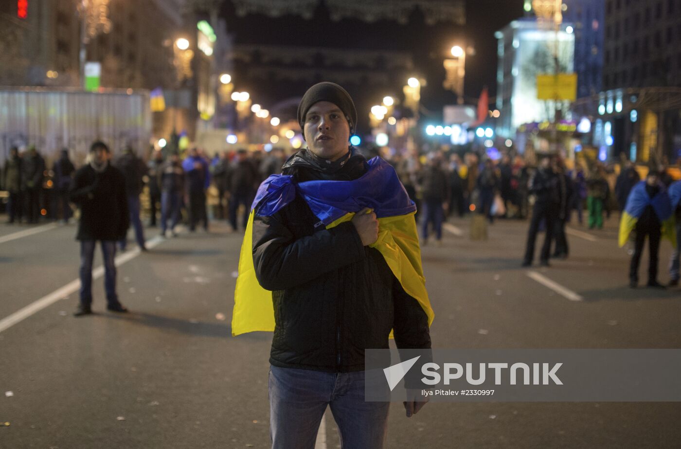 Supporters of Ukraine's EU integration rally in Kiev