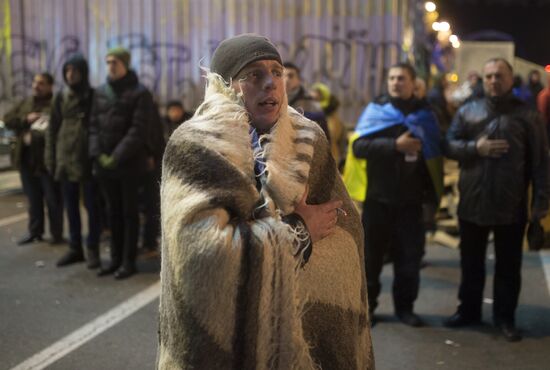 Supporters of Ukraine's EU integration rally in Kiev