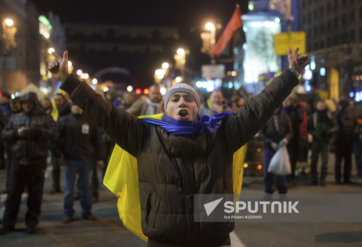 Supporters of Ukraine's EU integration rally in Kiev