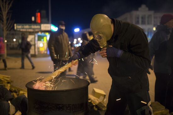 Supporters of Ukraine's EU integration rally in Kiev