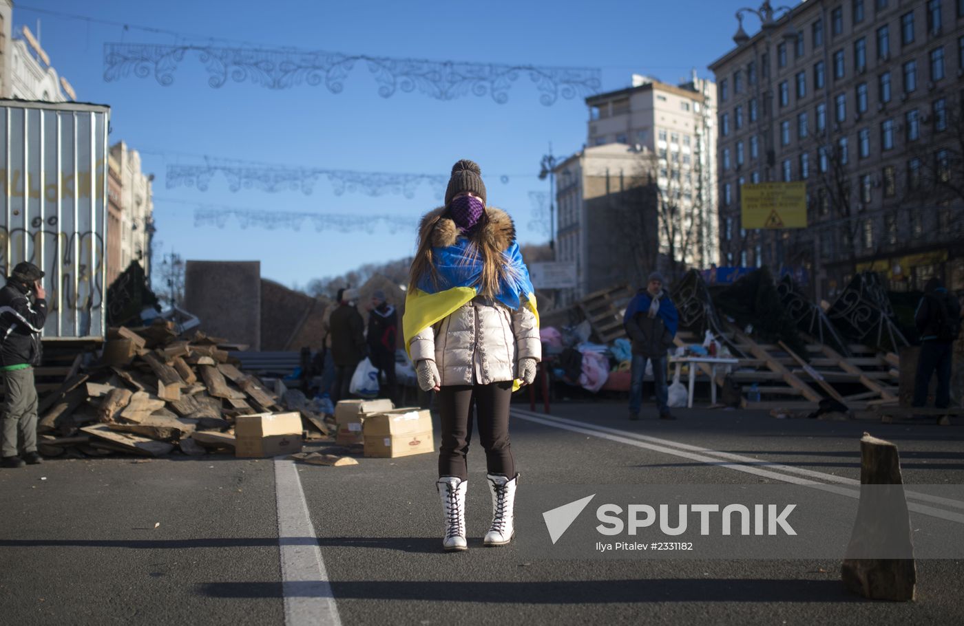 Supporters of Ukraine's EU integration rally in Kiev's Independence Square
