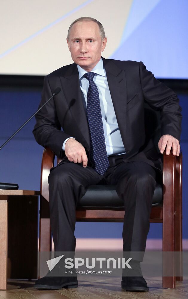 Vladimir Putin visits Moscow State University law department