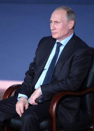 Vladimir Putin visits Moscow State University law department