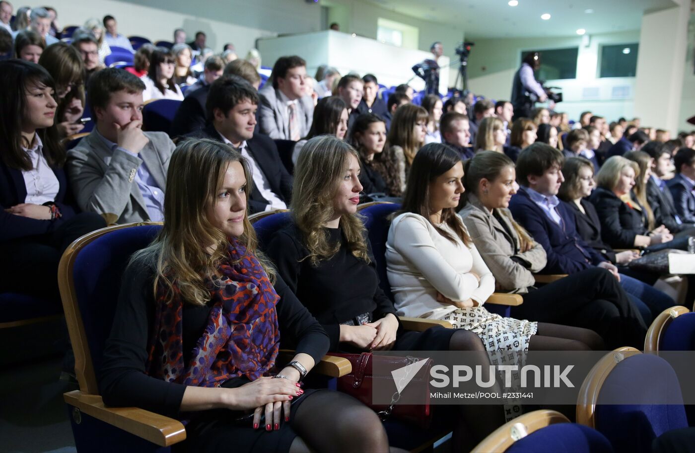 Vladimir Putin visits Moscow State University law department