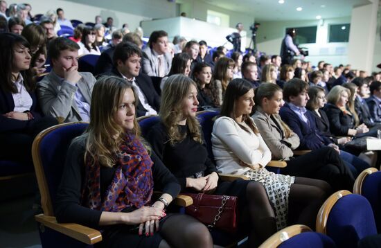 Vladimir Putin visits Moscow State University law department