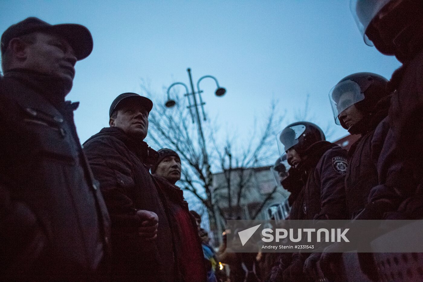 EU integration supporters protest on Independence Square in Kiev