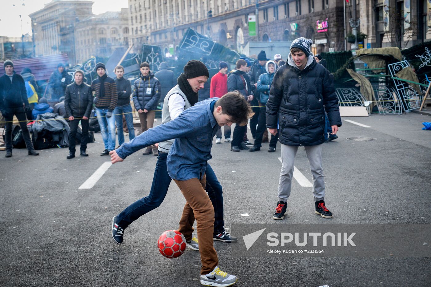 EU supporters' actions on Independence Square in Kiev