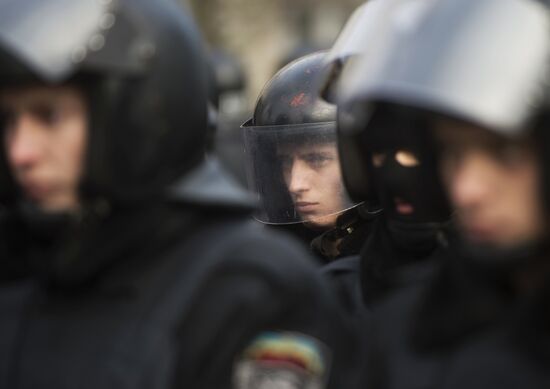 EU integration supporters rally in Kiev