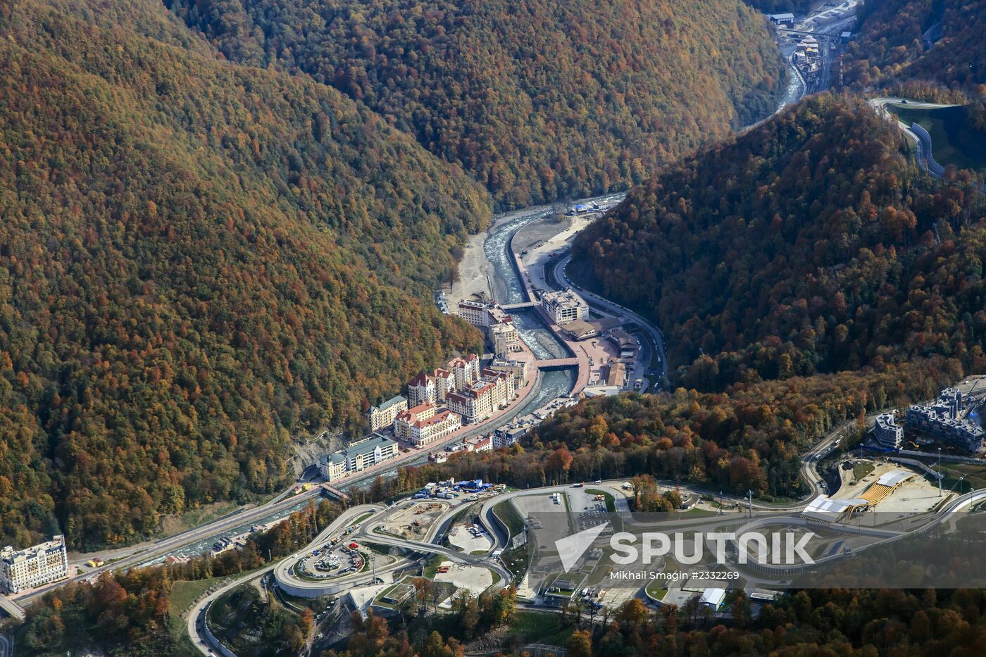 Bird's-eye view of Sochi's Olympic Park