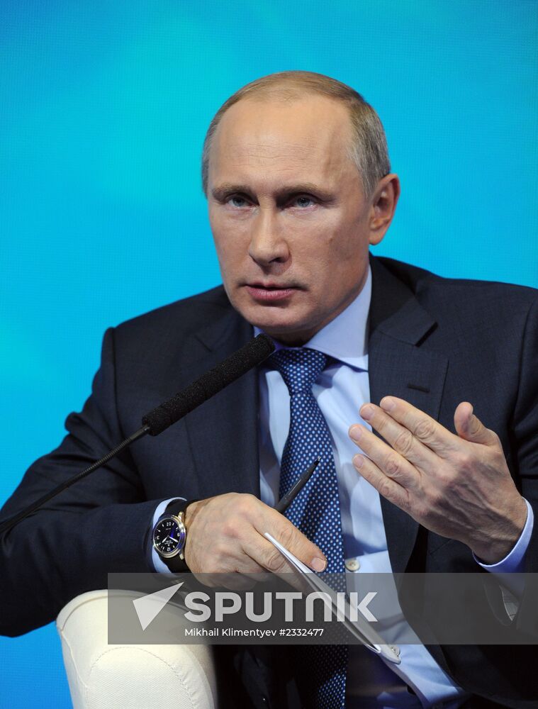 Vladimir Putin at Action Forum conference of Russian Popular Front