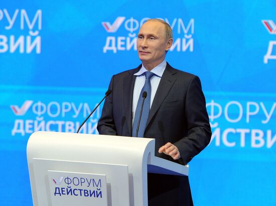 Vladimir Putin at Action Forum conference of Russian Popular Front