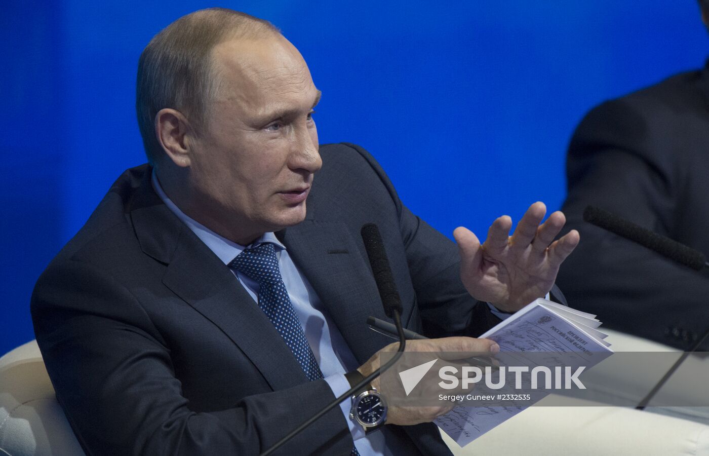 Vladimir Putin at Action Forum conference of Russian Popular Front