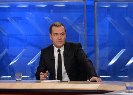 Dmitry Medvedev's live interview with federal TV channels