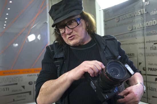 News conference with artist Mihail Chemiakin