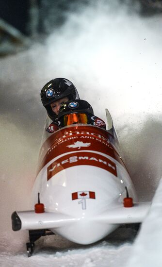 Bobsled. Second stage of World Cup. Women's double