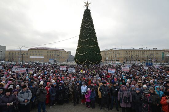 Protest of Novosibirsk's Gusinobrodsky Market traders