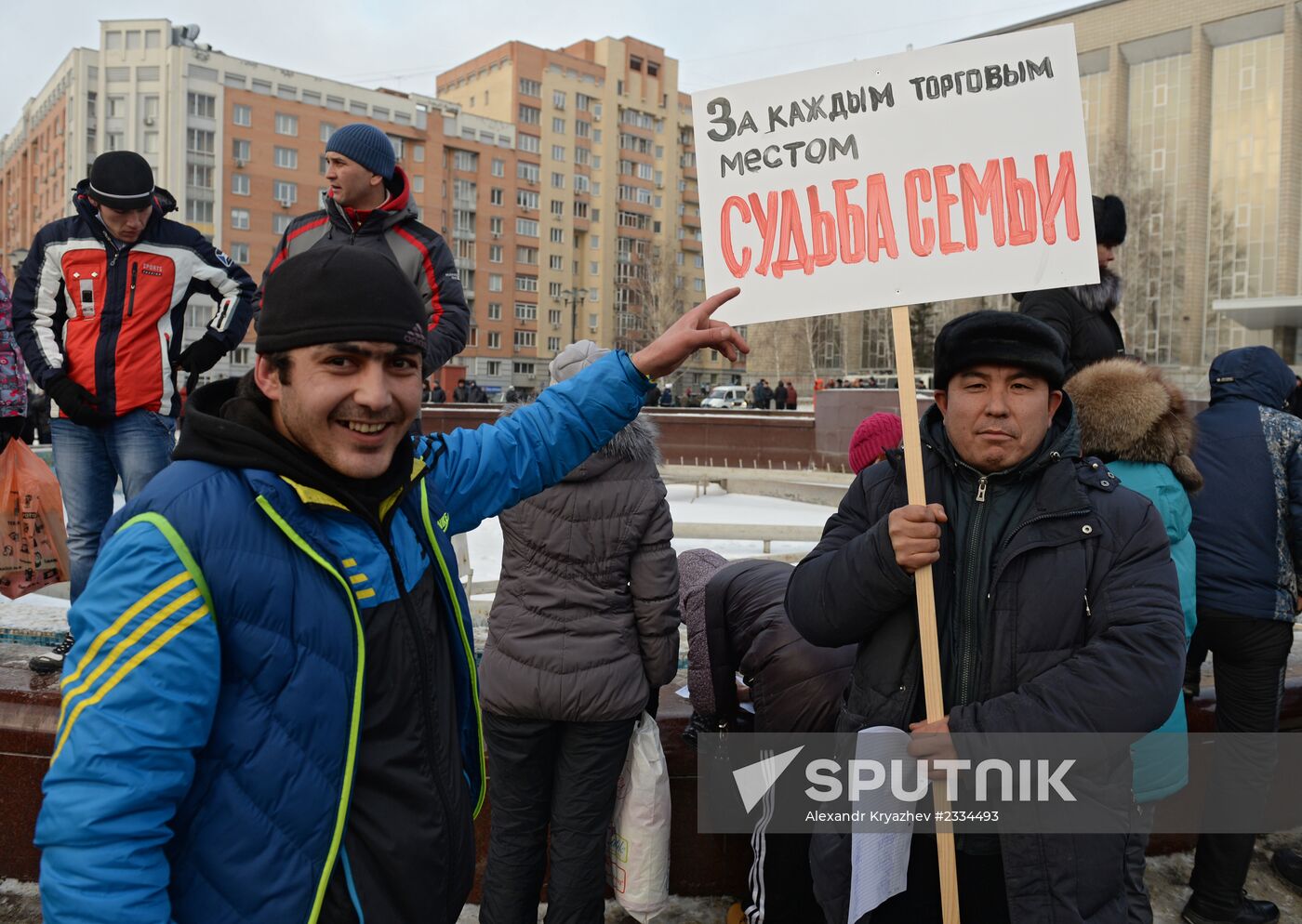 Protest of Novosibirsk's Gusinobrodsky Market traders