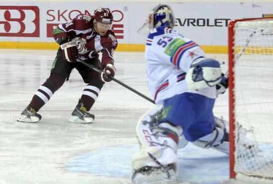 Kontinental Hockey League. Dinamo Riga vs. SKA St. Petersburg