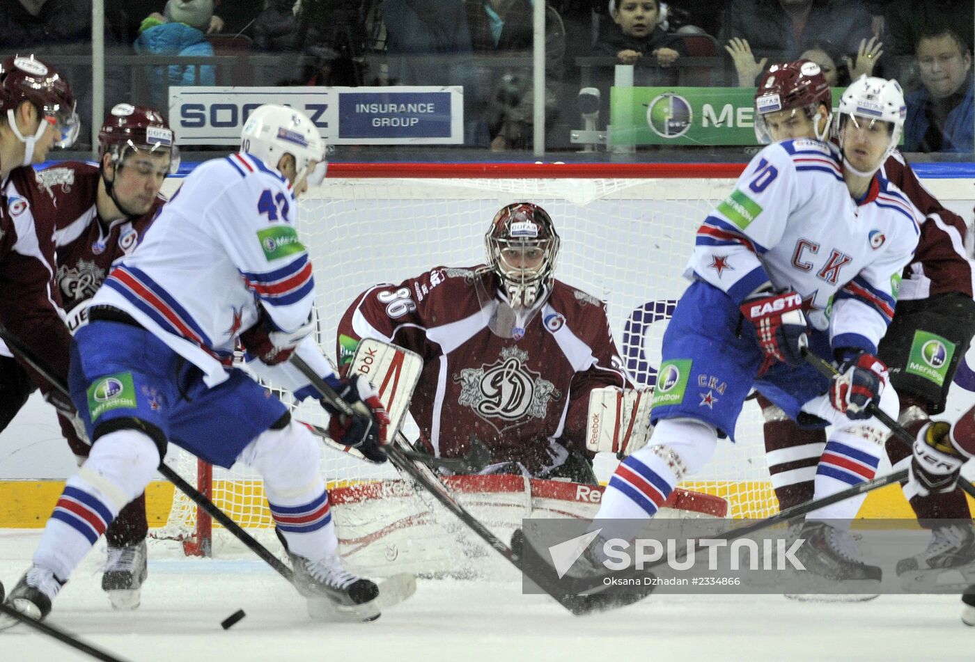 Kontinental Hockey League. Dynamo (Riga) vs. SKA (St. Petersburg)