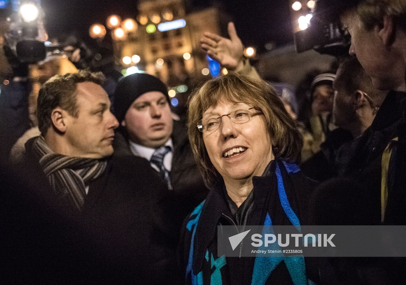 European Union foreign policy chief Catherine Ashton in Kiev's Independence Square