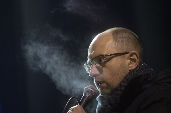 European Union foreign policy chief Catherine Ashton in Kiev's Independence Square